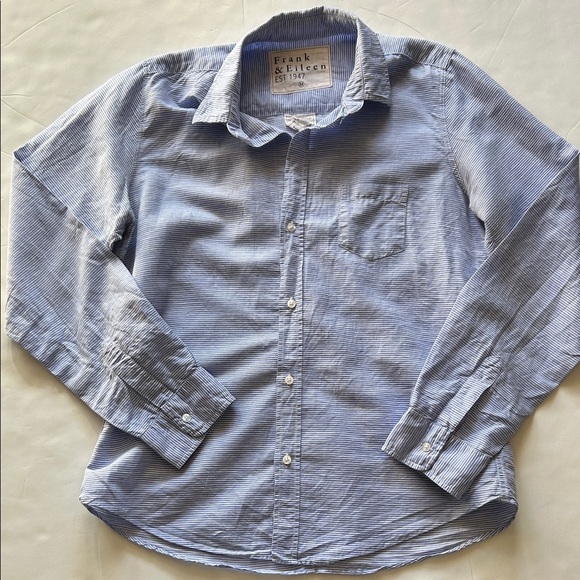 Frank & Eileen Linen Blend Barry Button Up Shirt size M - Picture 2 of 6